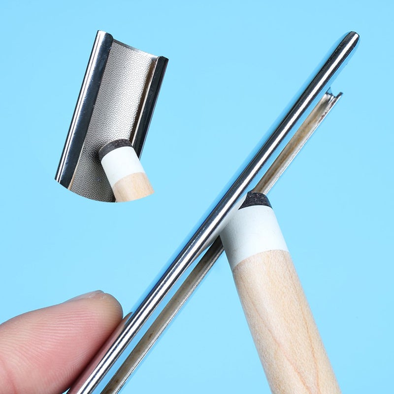 MOOCY Metal Billiard Pool Cue Tip Tool Metal Billiard Pool Cue Tip Shaper Burnisher File Repair Tool - Image 2